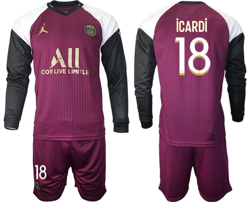 Men 2020-2021 club Paris St German Jordan white long sleeves #18 Soccer Jerseys->->Soccer Club Jersey